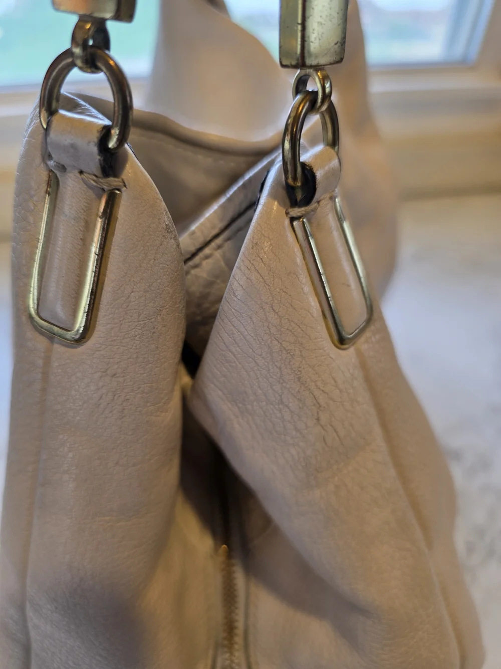 Vintage Coach cream pebbled leather hobo bag slouchy Y2K - Picture 3 of 14